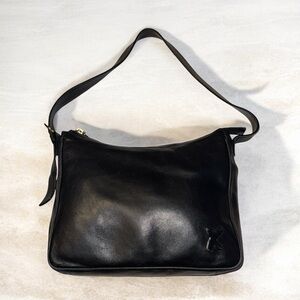 By Paloma Picasso , Elegant Black Leather Shoulder Bag
